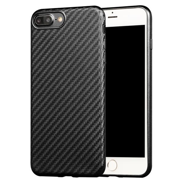 Grote foto iphone 7 plus x level 0.8mm carbon fiber textuur tpu soft case zwart telecommunicatie mobieltjes