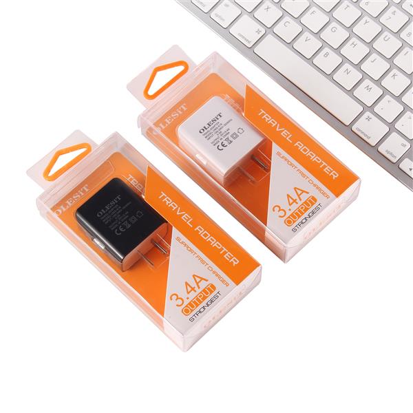 Grote foto olesit 3.4a 17w fast charge adapter 2 poort lader snellader oplader 2 poorten lightning kabel 3 me telecommunicatie opladers en autoladers