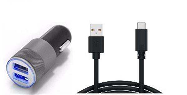Grote foto olesit autolader 3.1a 2 usb poorten 5v 1.0 2.1a lader type c kabel 1.5 meter voor o.a xiao telecommunicatie opladers en autoladers