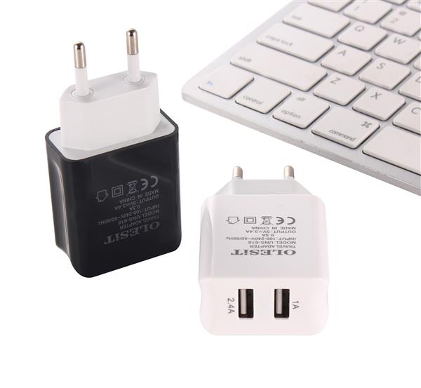 Grote foto olesit thuislader 3.4a 17w fast charge adapter 2 poort snellader type c 2 poorten 1m usb c kabel telecommunicatie opladers en autoladers