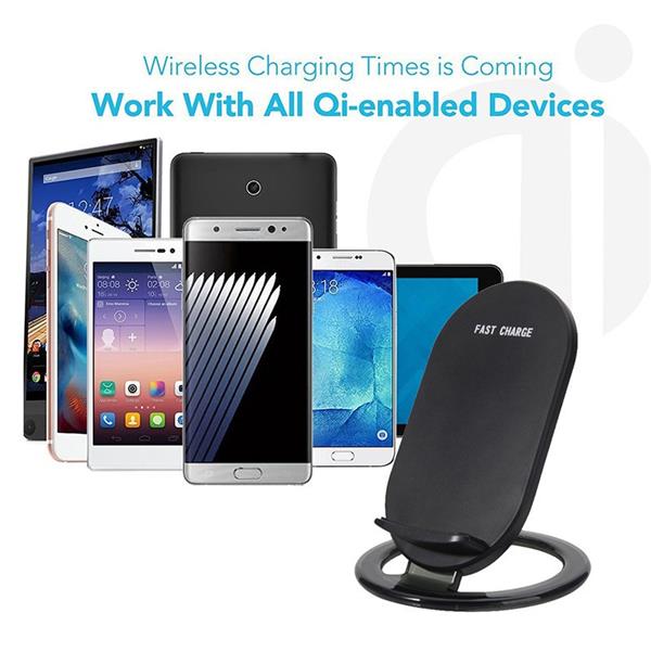 Grote foto olesit wireless fast charge draadloze oplader qc 2.0 qi charging pad 5v 2a qi lader met dock telecommunicatie opladers en autoladers