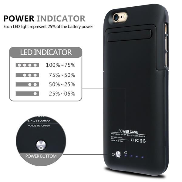 Grote foto iphone 6s 6 externe batterij accucase pack power bank 3500 mah goud telecommunicatie mobieltjes