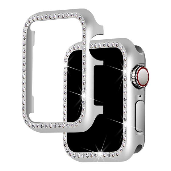 Grote foto drphone apple watch 1 2 3 38mm tpu bling case met kristal diamanten look beschermend frame zilve kleding dames horloges
