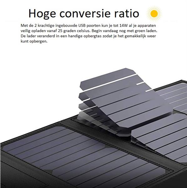 Grote foto drphone sunpowerx1 pro opvouwbare 14w zonnecellen 4 xl panelen 5v 2.4a draagbare zonnepanelen telecommunicatie opladers en autoladers