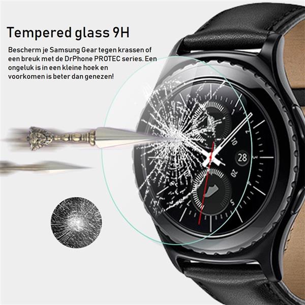 Grote foto drphone protec series samsung galaxy watch 46mm glazen protector screenprotector glas op maat telecommunicatie mobieltjes