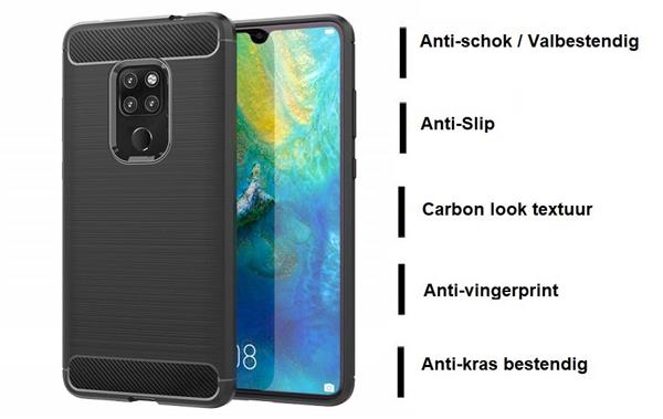 Grote foto drphone mate 20 hoesje geborsteld tpu case ultimate drop proof siliconen case carbon fiber loo telecommunicatie mobieltjes