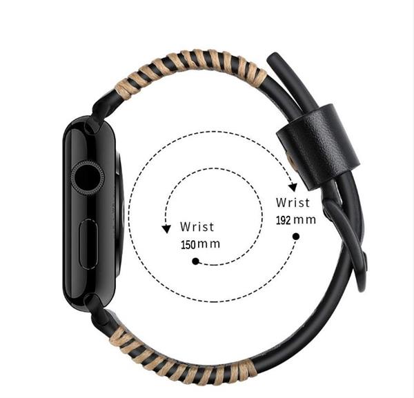 Grote foto drphone apple watch 1 2 3 4 38mm 40mm horlogeband lederen handgemaakte stiksels armband zwar kleding dames horloges