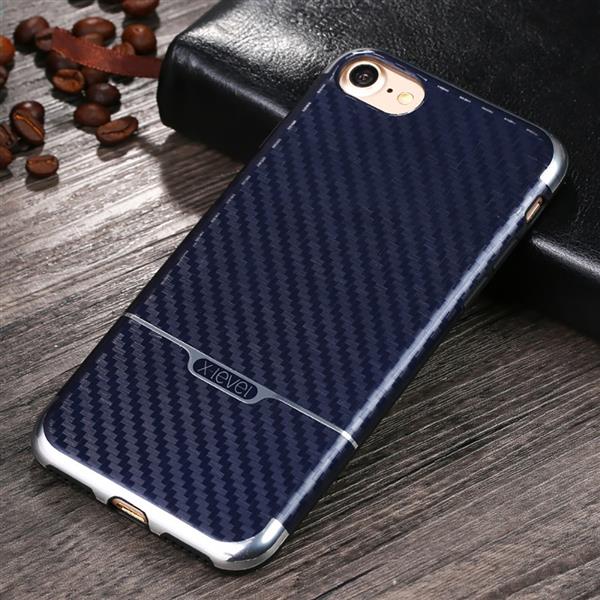 Grote foto iphone 7 x level goodcyl carbon fiber textuur soft tpu case blauw telecommunicatie mobieltjes