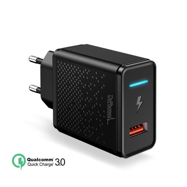 Grote foto drphone halo 18w qualcom 3.0 quick charge snel lader met led indicator wit telecommunicatie opladers en autoladers