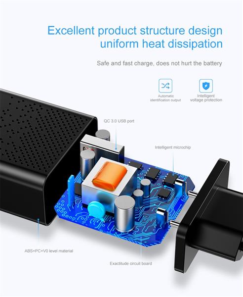 Grote foto drphone halo 18w qualcom 3.0 quick charge snel lader met led indicator wit telecommunicatie opladers en autoladers