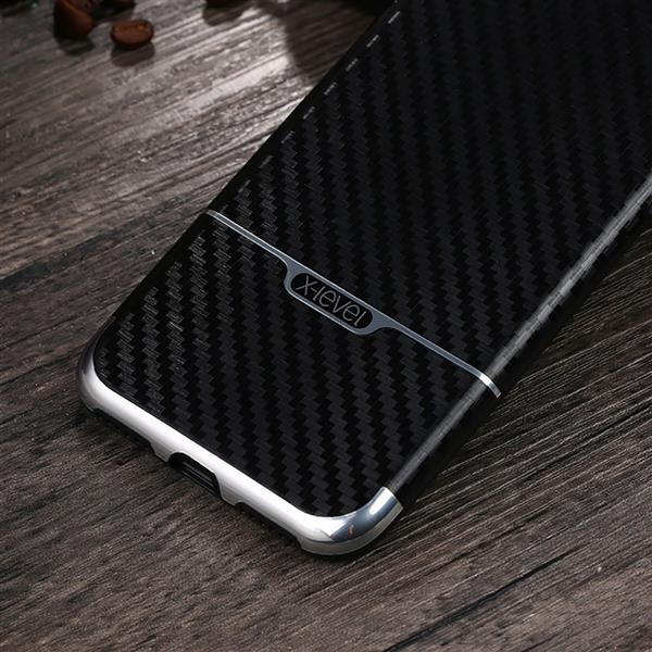 Grote foto iphone 7 x level goodcyl carbon fiber textuur soft tpu case zwart telecommunicatie mobieltjes