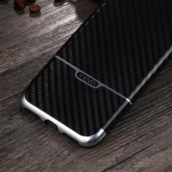 Grote foto iphone 7 x level goodcyl carbon fiber textuur soft tpu case zwart telecommunicatie mobieltjes