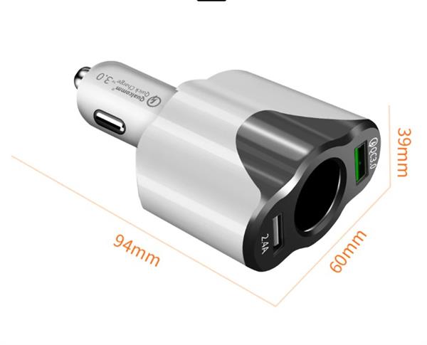 Grote foto drphone car3 2 poorten 1 sigarettenplug autolader snellader 2.4a auto bus smartphones telecommunicatie opladers en autoladers