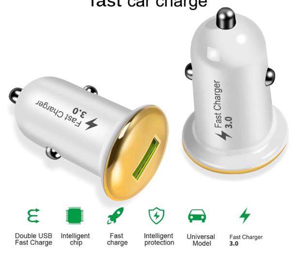 Grote foto drphone qc1 mini autolader compact krachtig 18w tablet smartphones zilver telecommunicatie opladers en autoladers