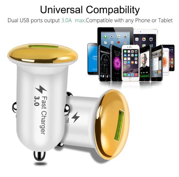 Grote foto drphone qc1 mini autolader compact krachtig 18w tablet smartphones zilver telecommunicatie opladers en autoladers