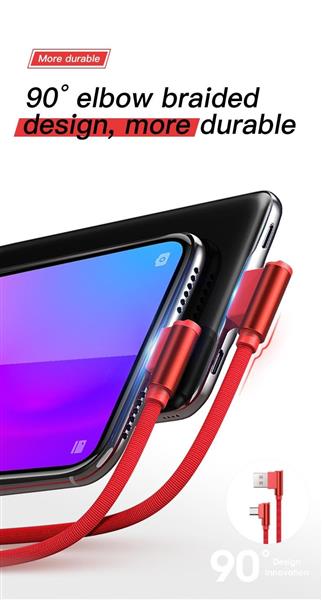 Grote foto drphone type c dubbele 90 haakse gevlochten 3a kabel datasynchronisatie snel opladen zwart ro telecommunicatie opladers en autoladers