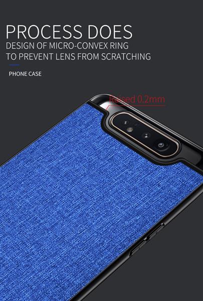 Grote foto drphone samsung a80 stoffen hoes tpu bumper schokbestendig anti vingerafdruk antislip zwar telecommunicatie mobieltjes