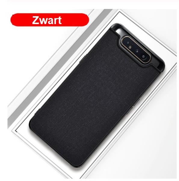 Grote foto drphone samsung a80 stoffen hoes tpu bumper schokbestendig anti vingerafdruk antislip zwar telecommunicatie mobieltjes