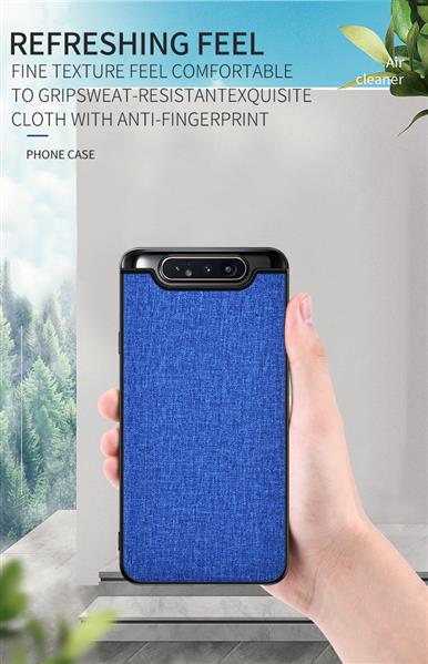 Grote foto drphone samsung a80 stoffen hoes tpu bumper schokbestendig anti vingerafdruk antislip zwar telecommunicatie mobieltjes