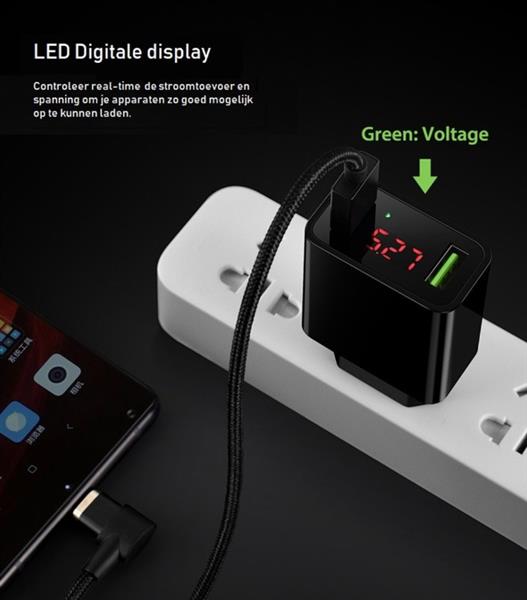 Grote foto drphone thuislader 2 poorten usb oplader 2.2a smart fast charge lader met led display wit telecommunicatie opladers en autoladers
