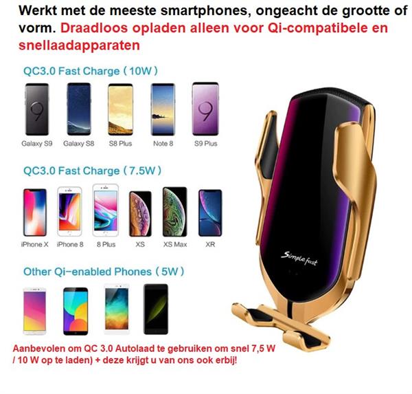 Grote foto drphone smart sensor v2 autohouder draadloze qi oplader infrarood 360 graden rotatie drphone telecommunicatie opladers en autoladers