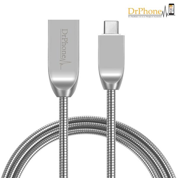 Grote foto drphone metalen zinc type c usb c kabel 5v 2.4a 1.5x sneller laden versterkte draadhardheid telecommunicatie opladers en autoladers