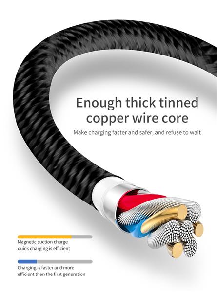 Grote foto drphone magnetische 360 type c 3a usb c kabel snel opladen dataoverdracht met led indicator telecommunicatie opladers en autoladers