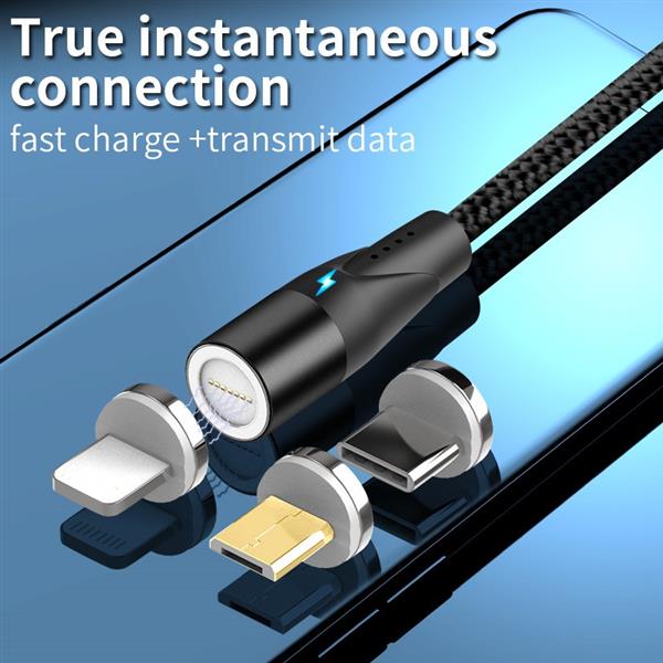 Grote foto drphone magnetische 360 type c 3a usb c kabel snel opladen dataoverdracht met led indicator telecommunicatie opladers en autoladers