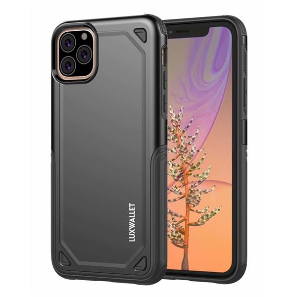 Grote foto luxwallet iphone 11 pro case desert armor drop proof hoes nightfall black telecommunicatie mobieltjes