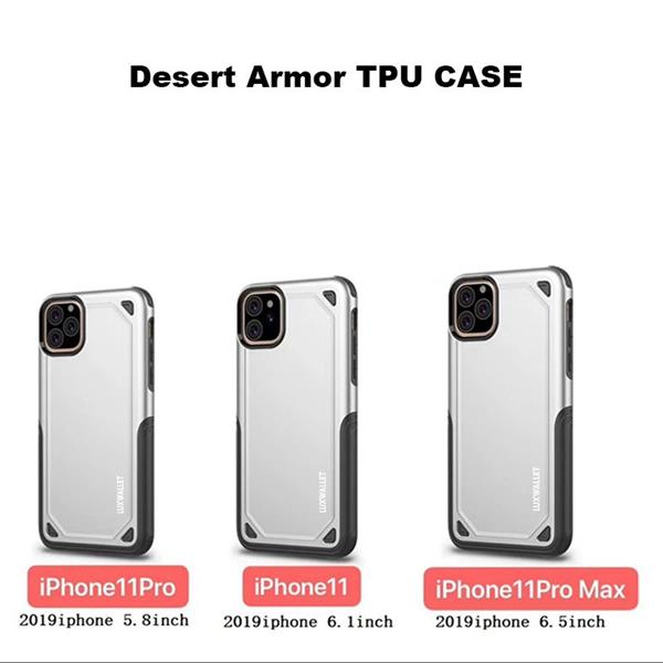 Grote foto luxwallet iphone 11 pro case desert armor drop proof hoes nightfall black telecommunicatie mobieltjes