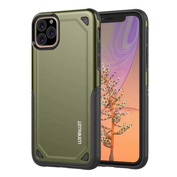 Grote foto luxwallet iphone 11 pro case desert armor drop proof hoes army green telecommunicatie mobieltjes