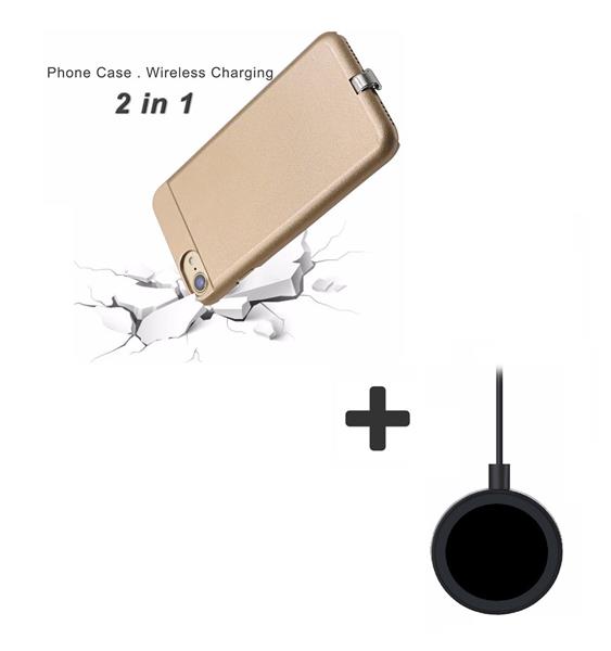Grote foto iphone 7 plus 3 in 1 set draadloos opladen wireless premium transparante receiver case gold fury q telecommunicatie opladers en autoladers
