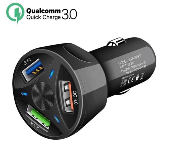 Grote foto drphone qc6 autolader 3 poorten usb qc3.0 2.1a 2.1a snelle lader volledige ondersteuning voor s telecommunicatie opladers en autoladers