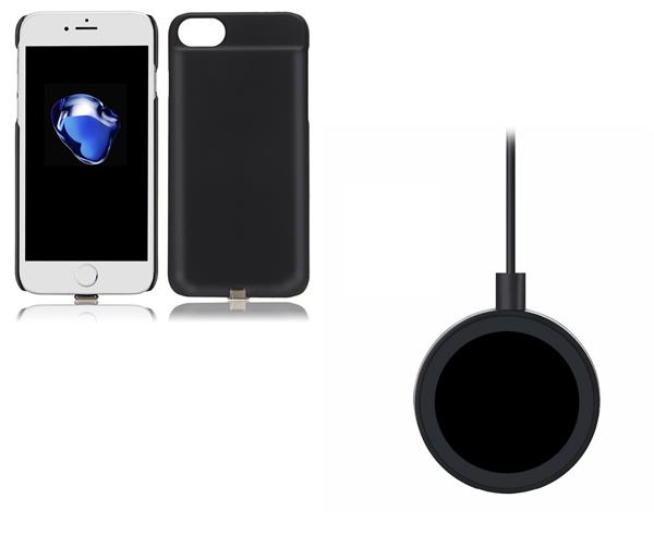 Grote foto iphone 8 7 3 in 1 set draadloos opladen wireless premium transparante receiver case night shade telecommunicatie opladers en autoladers