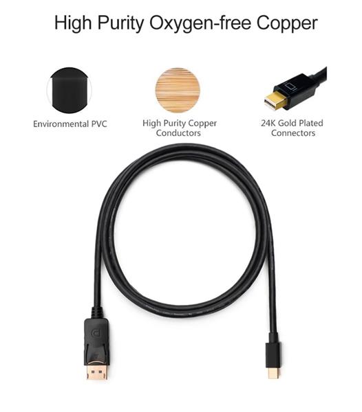 Grote foto drphone mini displayport naar displayport audio video kabel 4k 30hz 1080p 60hz male to ma telecommunicatie opladers en autoladers