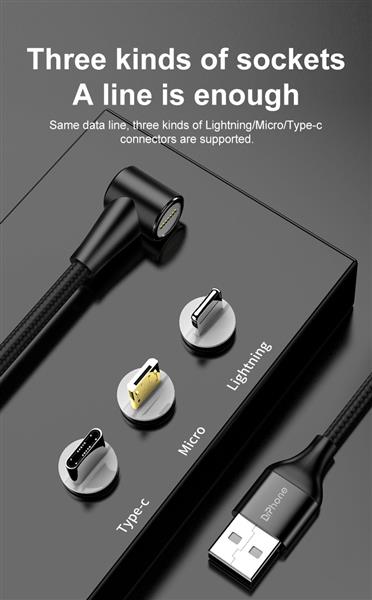 Grote foto drphone pro series magnetische 90 lightning oplaadkabel voor apple iphone ipad ipod 3a max telecommunicatie opladers en autoladers