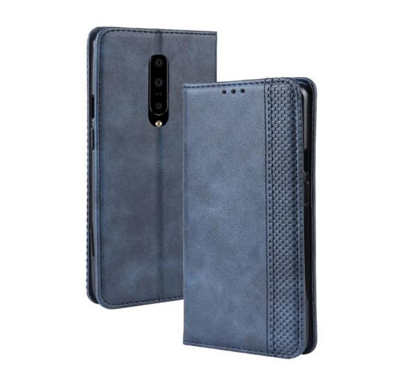 Grote foto drphone pu lederen book case voor oneplus 7 pro magnetische flip cover blauw telecommunicatie mobieltjes