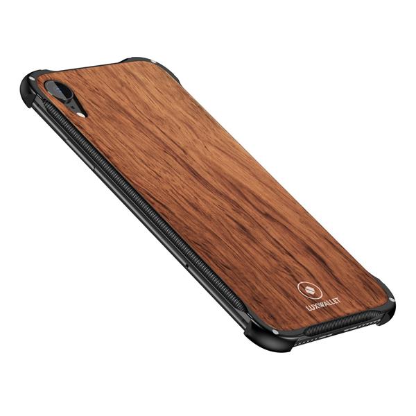 Grote foto luxwallet ronin iphone xs max black rosewood case houten hoes metalen behuizing met auth telecommunicatie mobieltjes