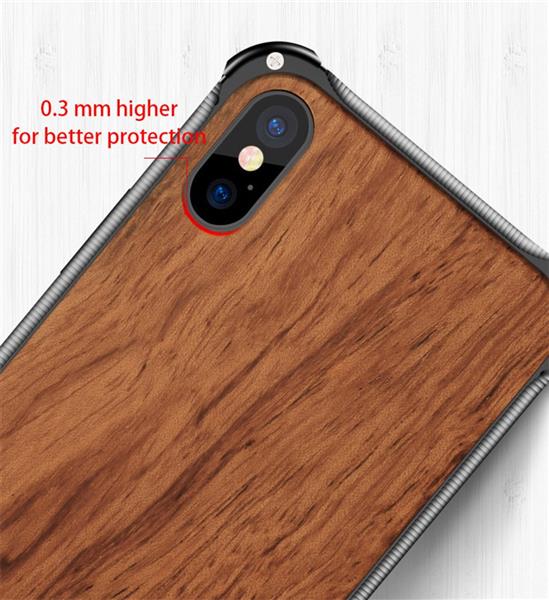 Grote foto luxwallet ronin iphone xs max black rosewood case houten hoes metalen behuizing met auth telecommunicatie mobieltjes