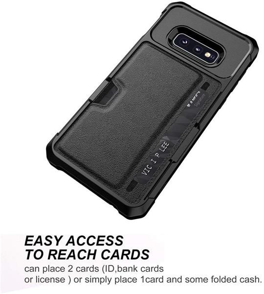 Grote foto drphone galaxy s10e tpu kaarhouder armor case met magnetische autohouder ondersteuning zwart telecommunicatie mobieltjes