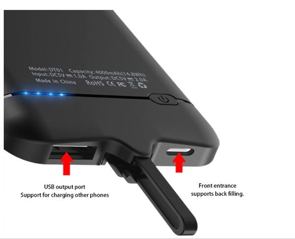 Grote foto drphone type c smart power bank batterijhouder 4000 mah met nano adsorptie gel pad zwart telecommunicatie opladers en autoladers