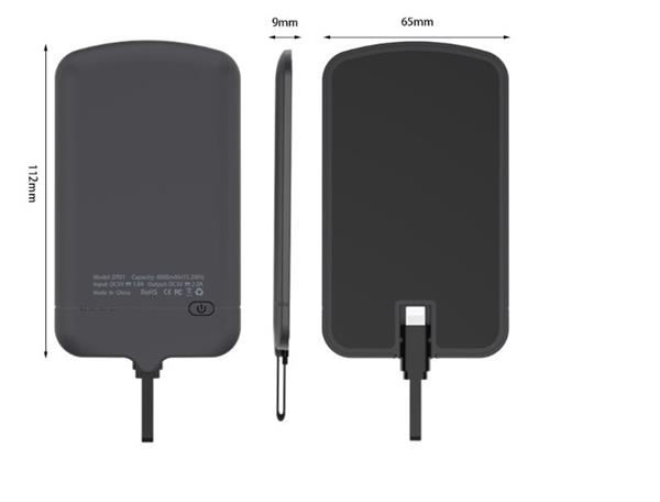 Grote foto drphone micro usb smart power bank batterijhouder 4000 mah met nano adsorptie gel pad zwart telecommunicatie opladers en autoladers