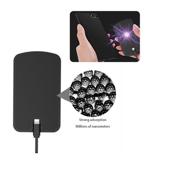 Grote foto drphone micro usb smart power bank batterijhouder 4000 mah met nano adsorptie gel pad zwart telecommunicatie opladers en autoladers