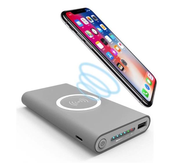 Grote foto drphone pb2 draagbare 10000mah powerbank qi draadloze oplader charge recharge grijs telecommunicatie opladers en autoladers