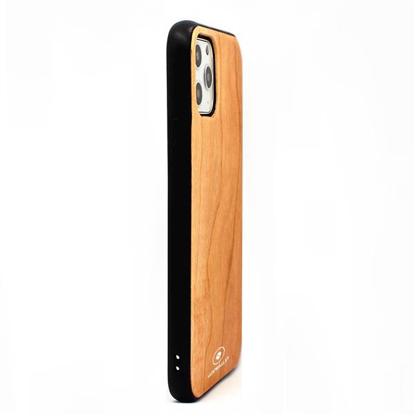 Grote foto luxwallet cherrywood iphone 11 pro max houten hoesje back cover tpu case met echt hout telecommunicatie mobieltjes
