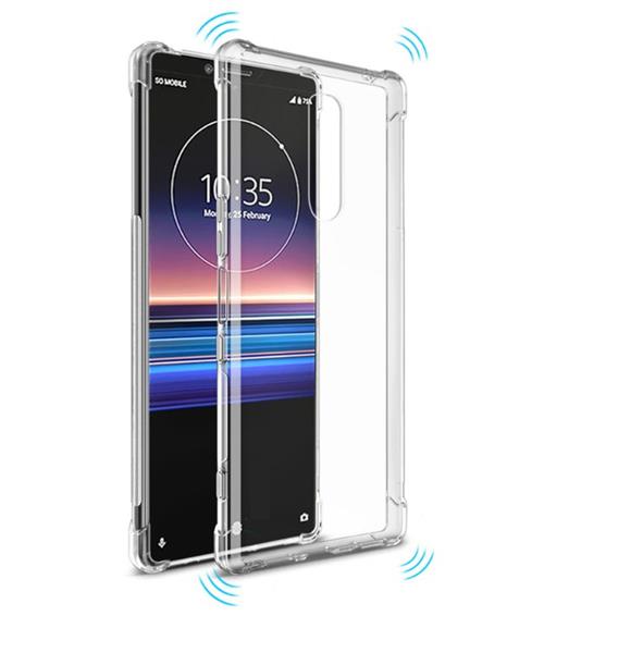 Grote foto drphone xperia 1 tpu hoesje siliconen bumper case met verstevigde randen transparant telecommunicatie mobieltjes