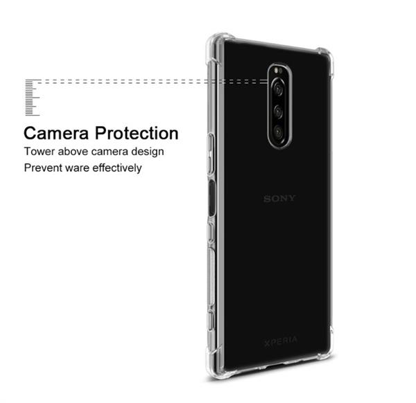 Grote foto drphone xperia 1 tpu hoesje siliconen bumper case met verstevigde randen transparant telecommunicatie mobieltjes