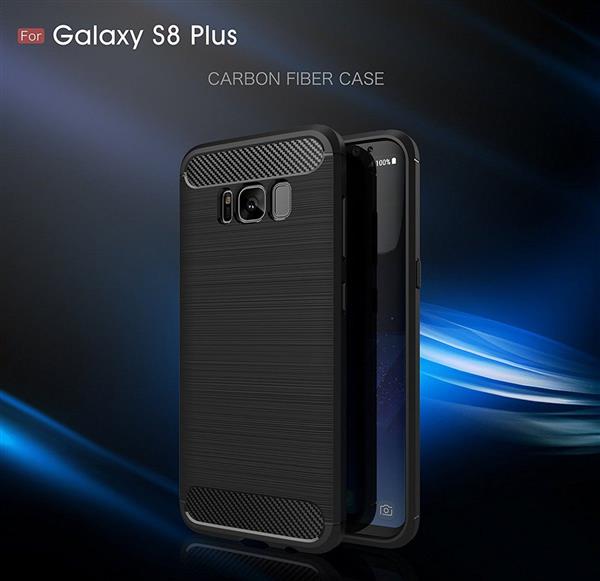 Grote foto samsung galaxy s8 plus carbon fiber style case zwart telecommunicatie mobieltjes