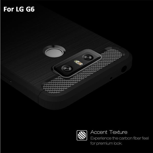 Grote foto lg g6 carbon fiber style tpu case zwart telecommunicatie mobieltjes