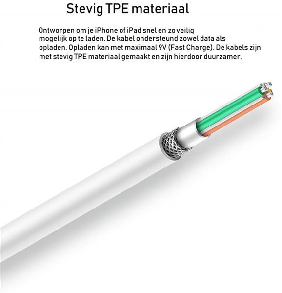 Grote foto drphone lunar usb c naar lightning kabel fast charge 9v 50 sneller laden ipad pro iphone telecommunicatie opladers en autoladers